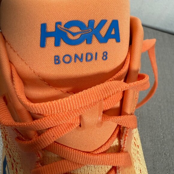Hoka One Men's Bondi 8 Running Sneaker Shoes 13D  Orange Athleisure Comfort - Picture 12 of 14